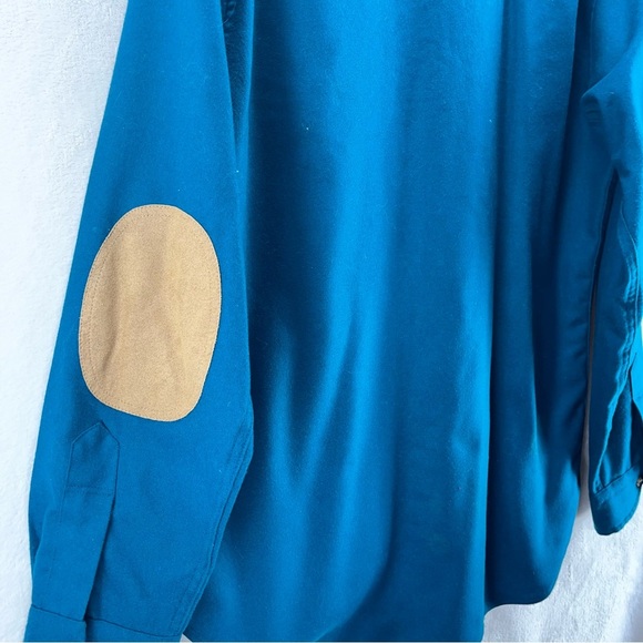 Vintage Pendleton Lobo Long Sleeve Shirt Blue Medium Elbow Patch Pure Wool - Picture 8 of 12